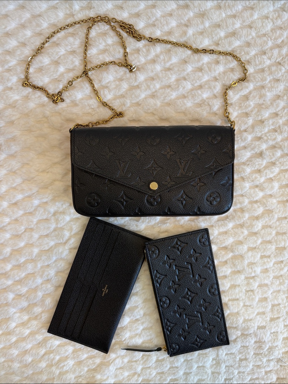 Louis Vuitton Pochette Félicie Monogram Empreinte Leather-Authentic-EUC